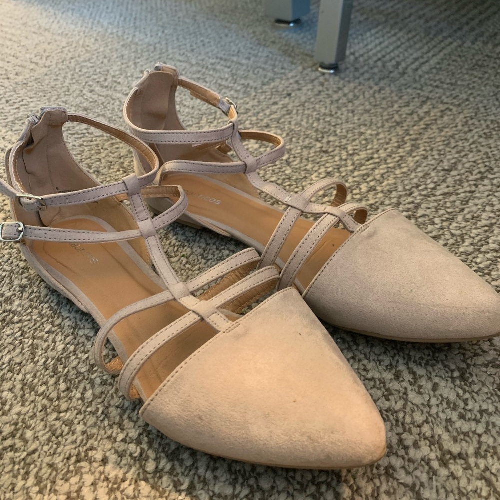 Pale pink flats